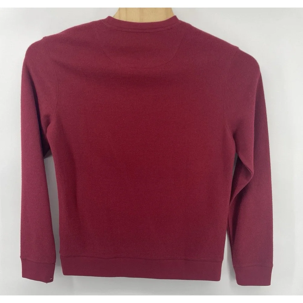Banana Republic Sweatshirt Mens Med Burgundy Textured Organic Cotton Blend NWT